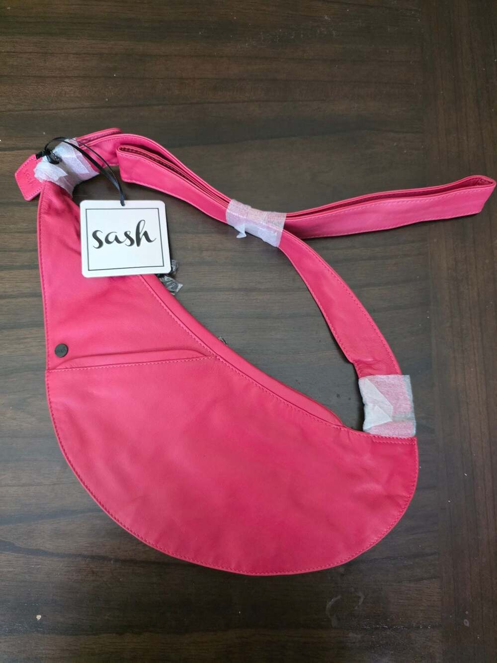 NWT Sash Bag Half Crossbody Leather Purse Fusha Pink